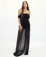 PONYTAILS ADELINA OFF SHOULDER MAXI DRESS AN105