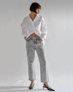 GLAMOROUS  BLEACH ACID BLACK STRAIGHT JEANS AN5063