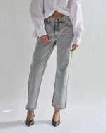 GLAMOROUS  BLEACH ACID BLACK STRAIGHT JEANS AN5063 - Image 4