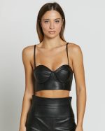 SILENCE LEATHER CROP TOP B0U827