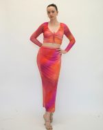 GLAMOROUS SET MIDI SKIRT CROP TOP HC0515