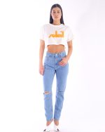 JOAN LIGHT RIPPED JEAN