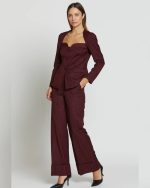 SILENCE SET FOLD STRIPE PANTS BLAZER PA253