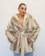 FUR COAT WITH BELT 1009