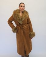 SUEDE MAXI COAT WITH FUR 30102 - Image 2