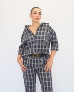 CHECKERED SET PANTS SHIRT 4898