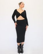 RIPPED SET MIDI SKIRT CROP TOP 5121