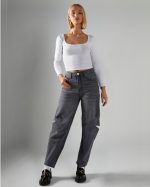 GLAMOROUS JEANS DARK GREY WASH AN5412