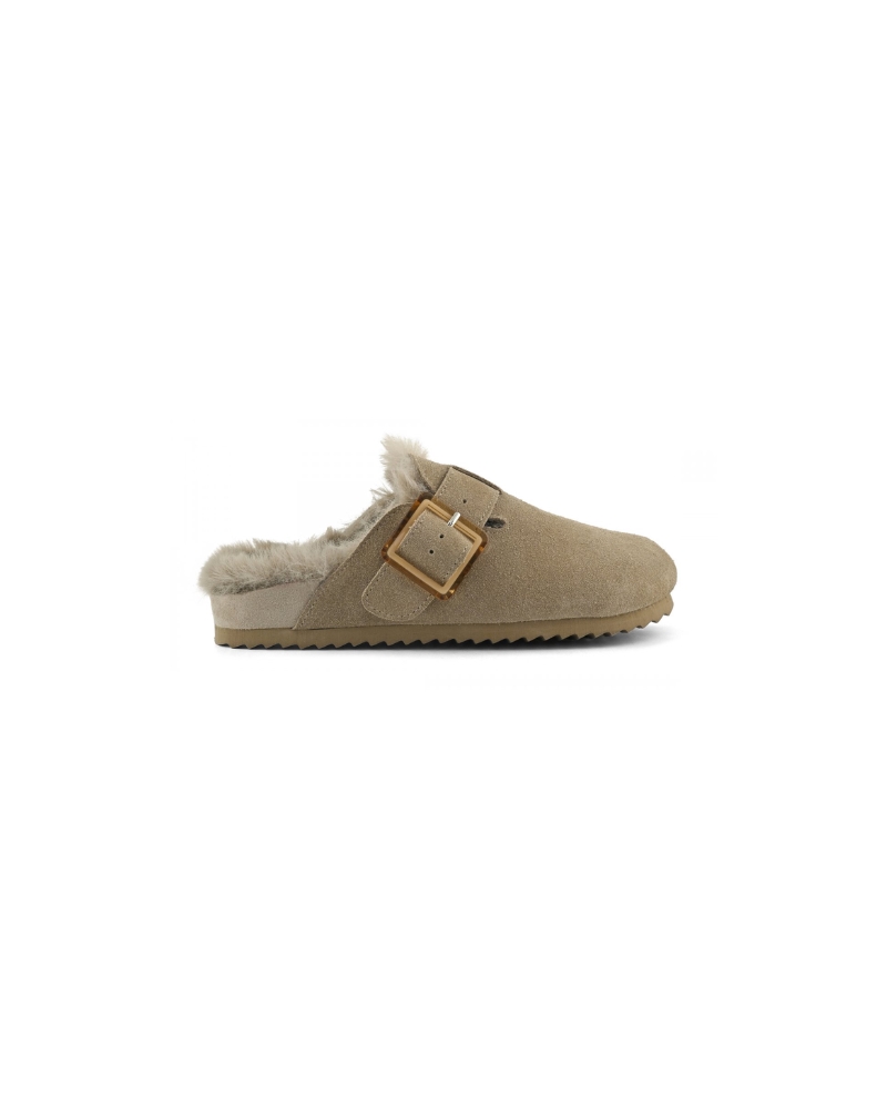HCFURBIO024N1-BEIGE.jpg COLORS OF CALIFORNIA SUEDE BIO CLOSED TOE HCFURBIO024 - Image 1