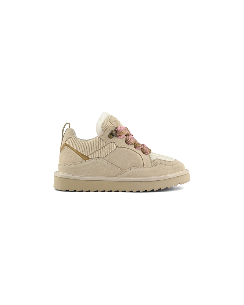 YW261-2-BEIGE.jpg COLORS OF CALIFORNIA COW SUEDE SNEAKER YW261 - Image 1
