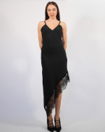 MINI SATIN DRESS WITH LACE 13770