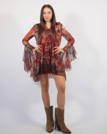 RUFFLED PRINTED MINI DRESS 4708