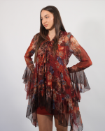 RUFFLED PRINTED MINI DRESS 4708 - Image 2