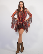 RUFFLED PRINTED MINI DRESS 4708 - Image 3