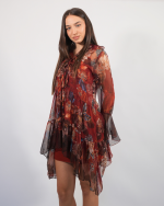 RUFFLED PRINTED MINI DRESS 4708 - Image 4