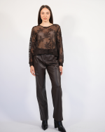 LEATHER PANTS WITH BELT 5840