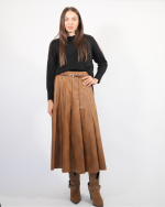 MAXI LEATHER SKIRT WITH BELT 7713