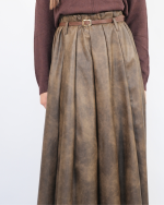 MAXI LEATHER SKIRT WITH BELT 7713 - Image 2
