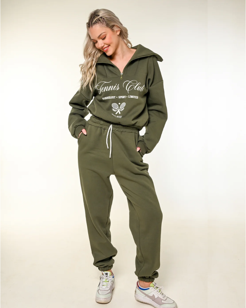 WFW2604-GREEN.jpg WANDERLUST TENNIS HOODIESET WFW2604 - Image 1