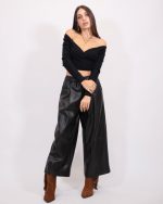 FAUX LEATHER 3/4 PANTS 30232