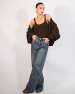KNIT CARGIGAN WITH INSIDE CROP TOP 31091 - Image 2