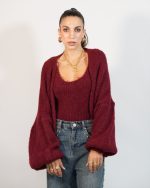 KNIT CARGIGAN WITH INSIDE CROP TOP 31091 - Image 2