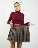 CHECK PLEATED MINI SKIRT 4160 - Image 3