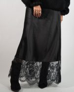 SATIN MAXI SKIRT WITH LACE 4169 - Image 2