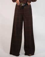 CHECKERED WIDE LEG PANTS 5060 - Image 2