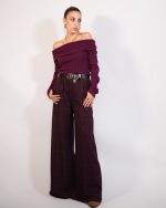 CHECKERED WIDE LEG PANTS 5060