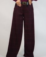 CHECKERED WIDE LEG PANTS 5060 - Image 2