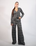 CHECKERED WIDE LEG PANTS 5060
