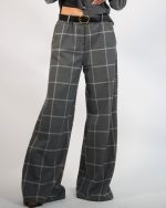 CHECKERED WIDE LEG PANTS 5060 - Image 2