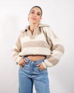 KNIT STRIPE WITH COLLAR 5117