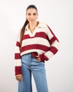 KNIT STRIPE WITH COLLAR 5117