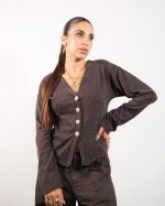 KNIT GARDIGAN SILVER BUTTONS 60368