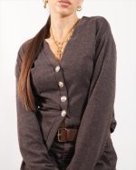 KNIT GARDIGAN SILVER BUTTONS 60368 - Image 2