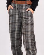 CHECKED PANTS WITH BELT 6846 - Image 2