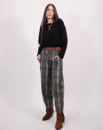 CHECKED PANTS WITH BELT 6846 - Image 3