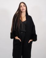 LONG CARDIGAN WITH FUR 7009 - Image 2