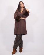 LONG CARDIGAN WITH FUR 7009