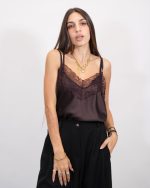 SATIN LACE V TOP 8651