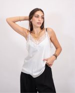 SATIN LACE V TOP 8651