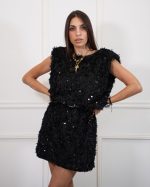 01971 FLUFFY DRESS WITH PAYETTE DETAILS - Image 2