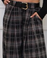 CHECKED PANTS WITH BELT 101859 - Image 2