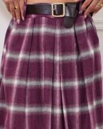 CHECKED MIDI SKIRT WITH BELT 30673 - Image 2