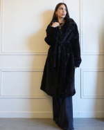 FAUX FUR MIDI WITH BUTTON AND BELT 5508