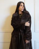 FAUX FUR MIDI WITH BUTTON AND BELT 5508 - Image 2