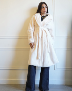 FAUX FUR MIDI WITH BUTTON AND BELT 5508