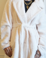 FAUX FUR MIDI WITH BUTTON AND BELT 5508 - Image 3